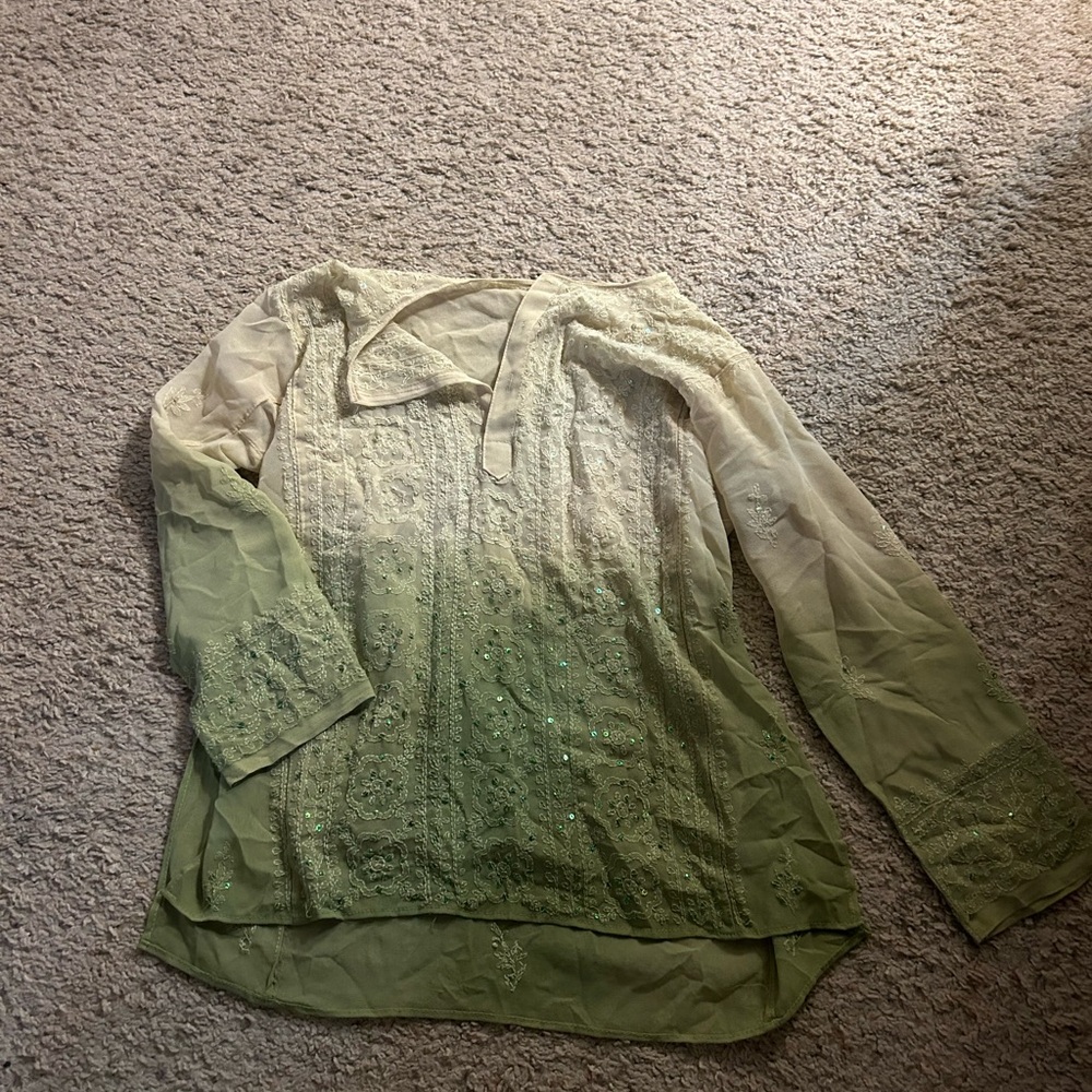 Green Lace Blouse